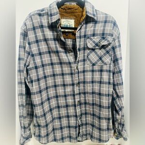 Gioberti Men’s Large Plaid Flannel Shirt Corduroy Collar Button Front
